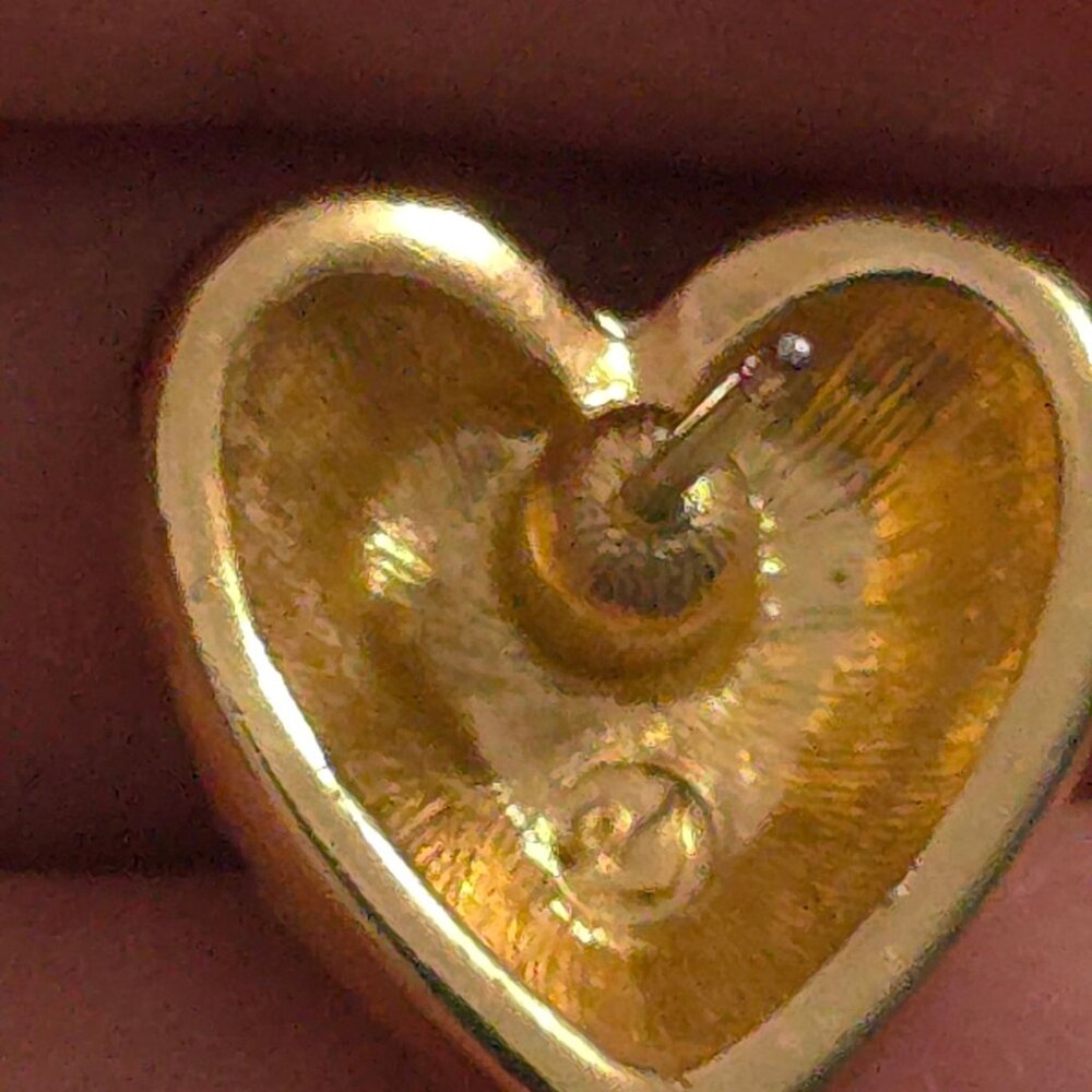 Swarovski Pave Crystal Gold-Tone Heart Stud Earrings - Picture 5 of 9